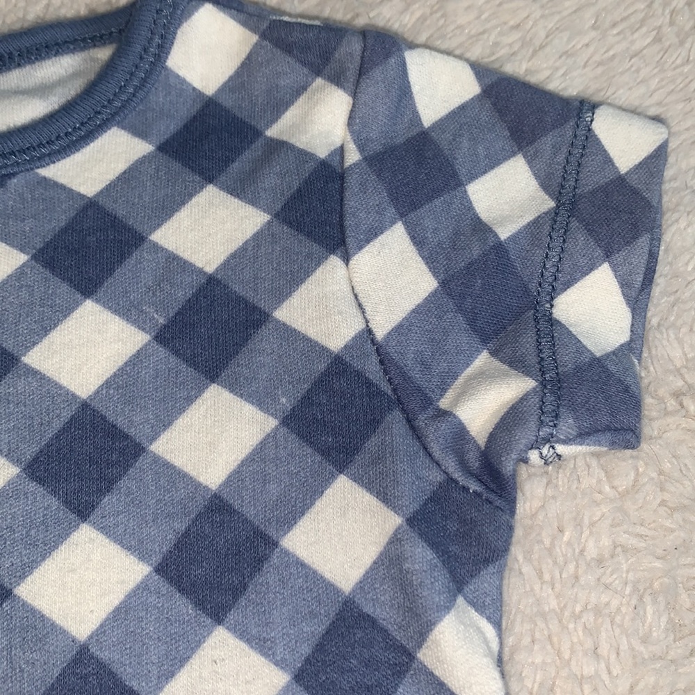 Touched by Nature 3-6M Blue Check Dress EUC Organic Cotton - Picture 5 of 8